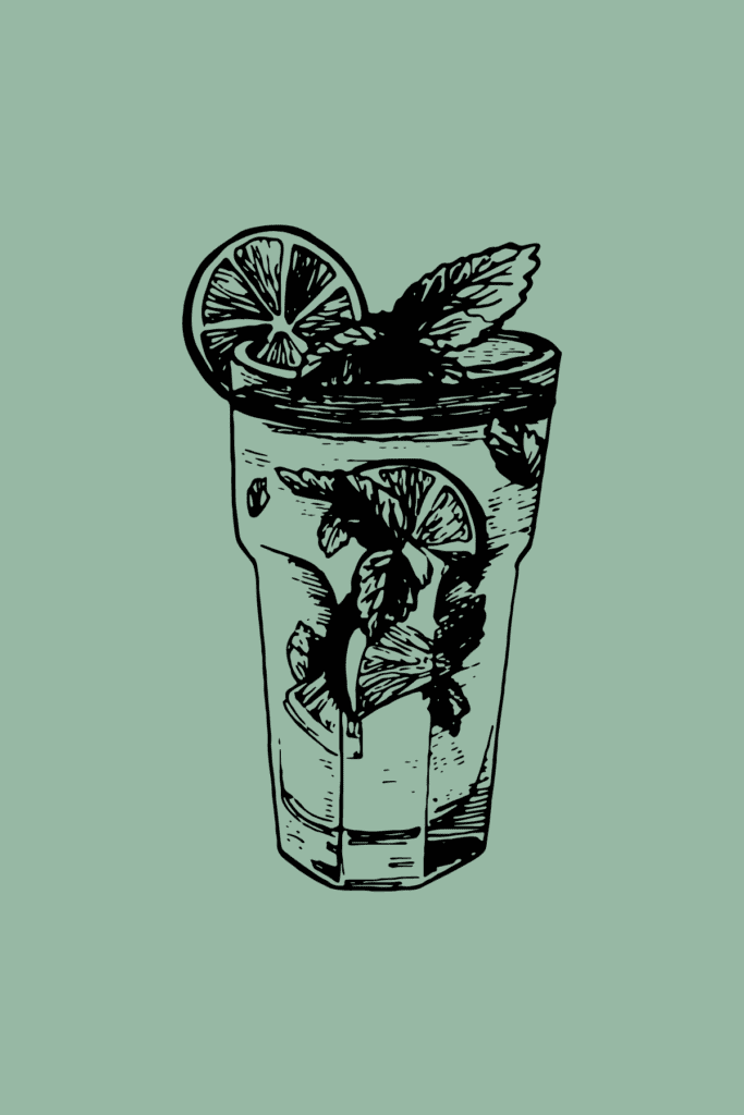 mint cocktail with lime