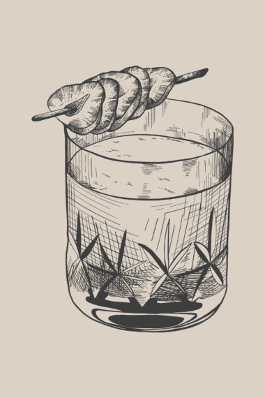 a sazerac in an old fashioned glass