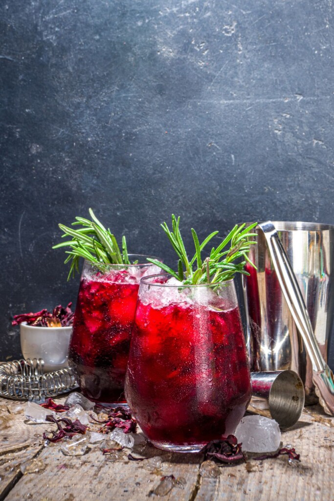 hibiscus gin sour